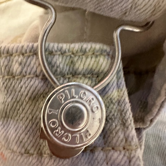 Pilcro by Anthropologie Waterolor Denim Overalls Frayed Hem Shortalls - Picture 2 of 9